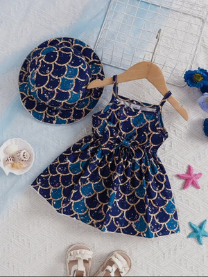 BeautyDresses Baby Girls Midi/Knee Length Festive/Wedding Dress(Blue, Sleeveless)
