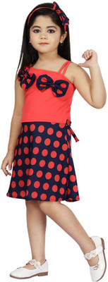 Samshil Fashion Baby Girls Midi/Knee Length Casual Dress(Blue, Fashion Sleeve)