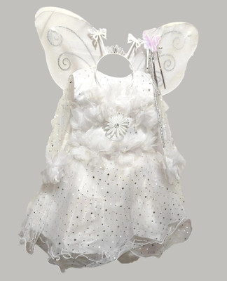 starve fashion Girls Midi/Knee Length Festive/Wedding Dress(White, Full Sleeve)