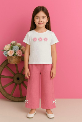 KidsCute Baby Girls Party(Festive) Top Pant(White Pink)