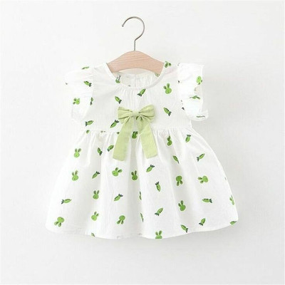 Tofa Fashions Baby Girls Midi/Knee Length Casual Dress(Green, Short Sleeve)