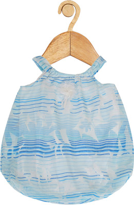 CREATIVE KID'S Baby Girls Midi/Knee Length Casual Dress(Blue, Sleeveless)