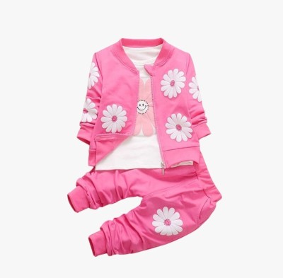 Muskan Collection Baby Girls Short/Mid Thigh Festive/Wedding Dress(Pink, Sleeveless)