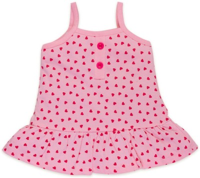 BabiesHeart Indi Girls Midi/Knee Length Casual Dress(Pink, Sleeveless)