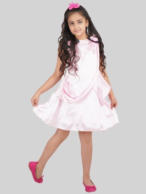 Bn-being Naughty Girls Midi/Knee Length Casual Dress(Pink, Sleeveless)