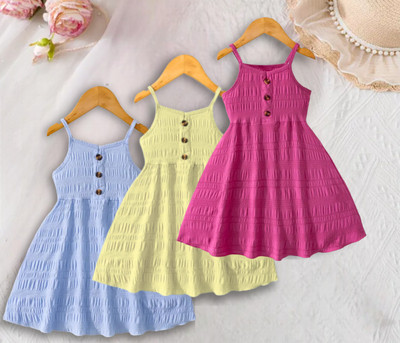 ADTAS Indi Girls Above Knee Casual Dress(Multicolor, Noodle strap)
