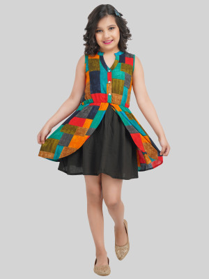 Bn-being Naughty Girls Above Knee Casual Dress(Multicolor, Sleeveless)