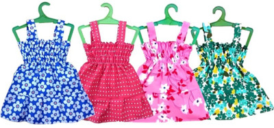 meticulous Baby Girls Midi/Knee Length Party Dress(Multicolor, Sleeveless)