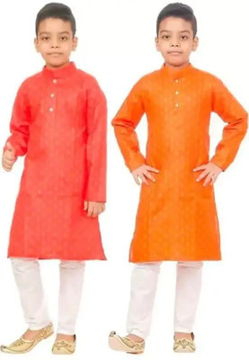 SUNCITY FASHION MART Boys Festive & Party Kurta and Pyjama Set(Multicolor Pack of 2)