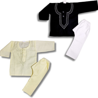 SHIVAAY Baby Boys Casual Kurta and Pyjama Set(Multicolor Pack of 2)