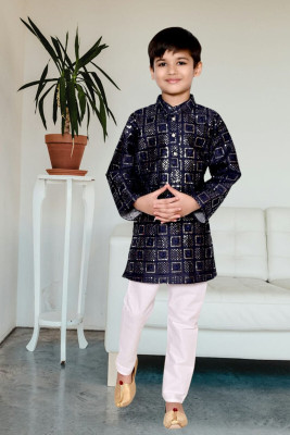 AL BAYDAR FASHION Baby Boys Festive & Party Kurta and Pyjama Set(Red Pack of 1)