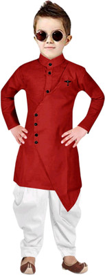 TRUST OUS Boys Festive & Party Dhoti & Kurta Set(Red Pack of 1)