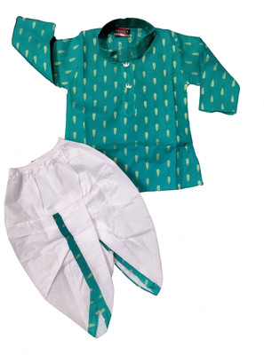SHIVAAY Baby Boys Casual Dhoti & Kurta Set(Green Pack of 1)