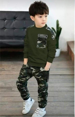 SBGAMRMENT Baby Boys Casual T-shirt Track Pants(Green)