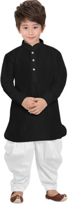 TRUST OUS Baby Boys Festive & Party Kurta and Dhoti Pant Set(Black Pack of 1)
