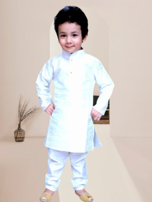 FMSE Baby Boys Festive & Party Kurta and Pyjama Set(White Pack of 1)