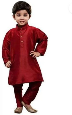 ANGEL PROPRIETOR Boys Festive & Party Kurta and Pyjama Set(Red Pack of 1)