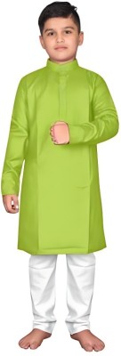 GUYS HUB Boys Solid Ethnic Dress Kurta(Dark Green)