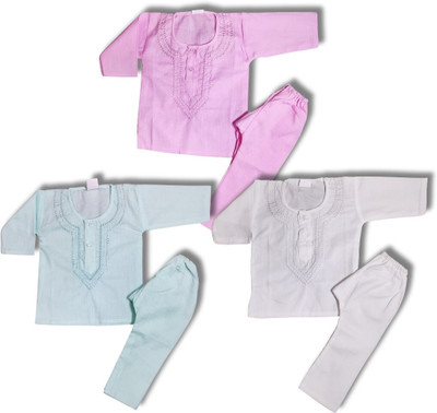 SHIVAAY Baby Boys Casual Kurta and Pyjama Set(Multicolor Pack of 3)