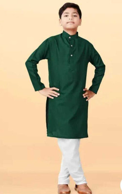 STCFASHION Boys Festive & Party Kurta and Pyjama Set(Green Pack of 1)