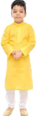 XTREAM FASHION Boys Festive & Party, Wedding Kurta and Pyjama Set(Yellow Pack of 1)