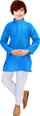 Kgn Garments Boys Festive & Party Kurta and Pyjama Set(Blue Pack of 1)
