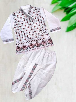 FMSE Baby Boys Casual Kurta and Dhoti Pant Set(White Pack of 1)