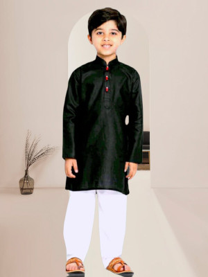 MODINA ENTERPRISE Baby Boys Casual Kurta and Pyjama Set(Black Pack of 1)