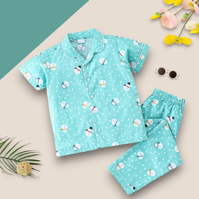 WinsKart Kids Nightwear Baby Boys & Baby Girls Printed Nylon(Multicolor Pack of 1)