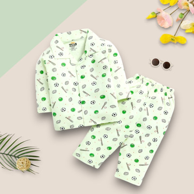 WinsKart Kids Nightwear Baby Boys & Baby Girls Printed Nylon(Multicolor Pack of 1)