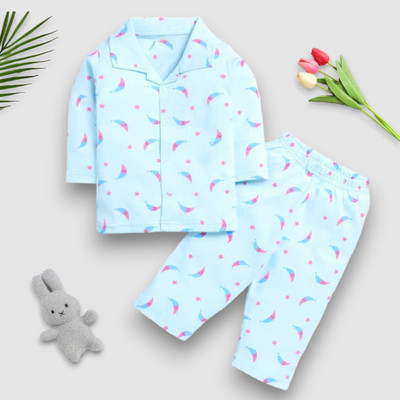 WinsKart Baby Boys & Baby Girls Casual Pyjama Pyjama(CHAND SKY)