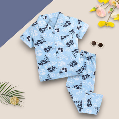 WinsKart Kids Nightwear Baby Boys & Baby Girls Printed Nylon(Multicolor Pack of 1)