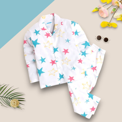 WinsKart Kids Nightwear Baby Boys & Baby Girls Printed Nylon(Multicolor Pack of 1)