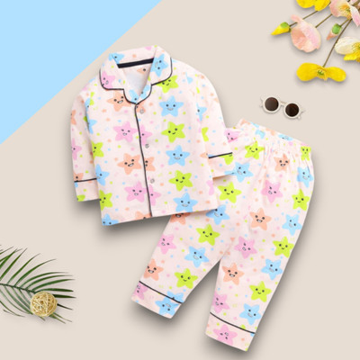 WinsKart Kids Nightwear Baby Boys & Baby Girls Printed Nylon(Multicolor Pack of 1)
