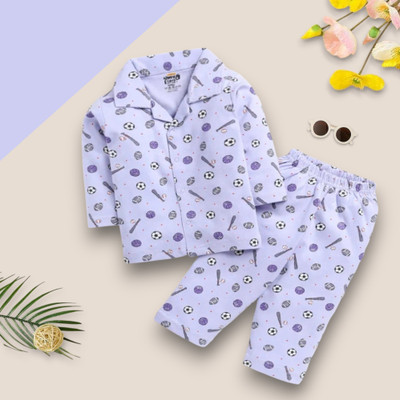 WinsKart Kids Nightwear Baby Boys & Baby Girls Printed Nylon(Multicolor Pack of 1)