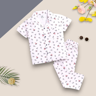 WinsKart Kids Nightwear Baby Boys & Baby Girls Printed Nylon(Multicolor Pack of 1)