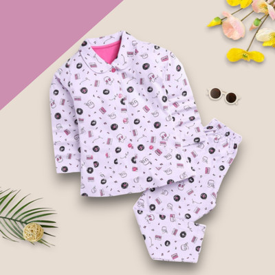 WinsKart Kids Nightwear Baby Boys & Baby Girls Printed Nylon(Multicolor Pack of 1)