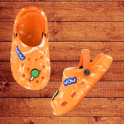 Boys & Girls Sling Back Clogs(Orange)