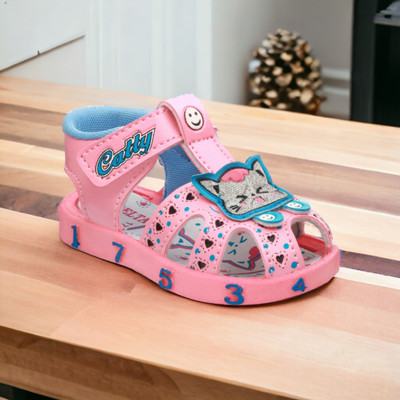 rotation Boys & Girls Velcro Flats(Pink , 2-2.5 YEARS)