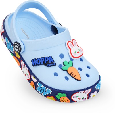 Hoppa Boys & Girls Sling Back Clogs(Blue , 8-9 Year)