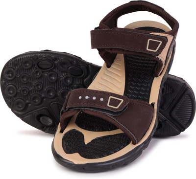 PENNEN Boys & Girls Velcro Thong Sandals(Brown , 2-2.5 Years)