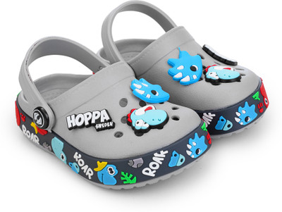Hoppa Boys & Girls Slip-on Clogs(Grey , 3-3.5 Year)