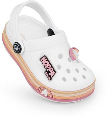 Hoppa Boys & Girls Sling Back Clogs(White , 8-9 Year)