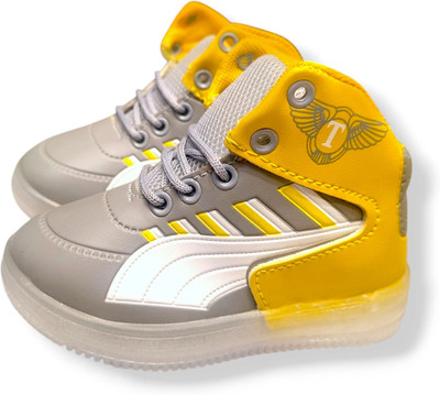 YASAA Boys & Girls Lace Running Shoes(Grey, 7-8 Years)