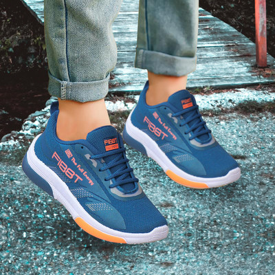 SHOEFLY Boys Lace Running Shoes(Blue, 7-8)