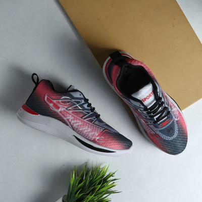 OUNIK STYLE Boys Lace Running Shoes(Red, 5-6 Years)