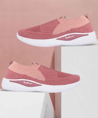 BIRDE Girls Slip on Sneakers(Pink)