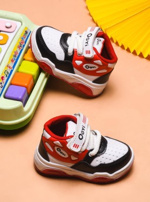 N2PRO Boys & Girls Velcro Sneakers(Red, 3.5-4 Years)