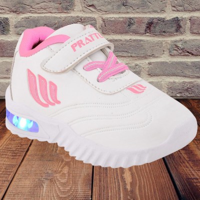 Prattle Foot Boys & Girls Velcro Sneakers(Pink, 18-24M)