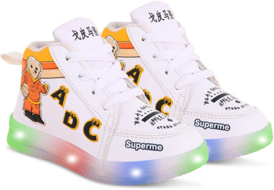 jootiyapa Boys & Girls Lace Sneakers(White, 7-8-YEARS)